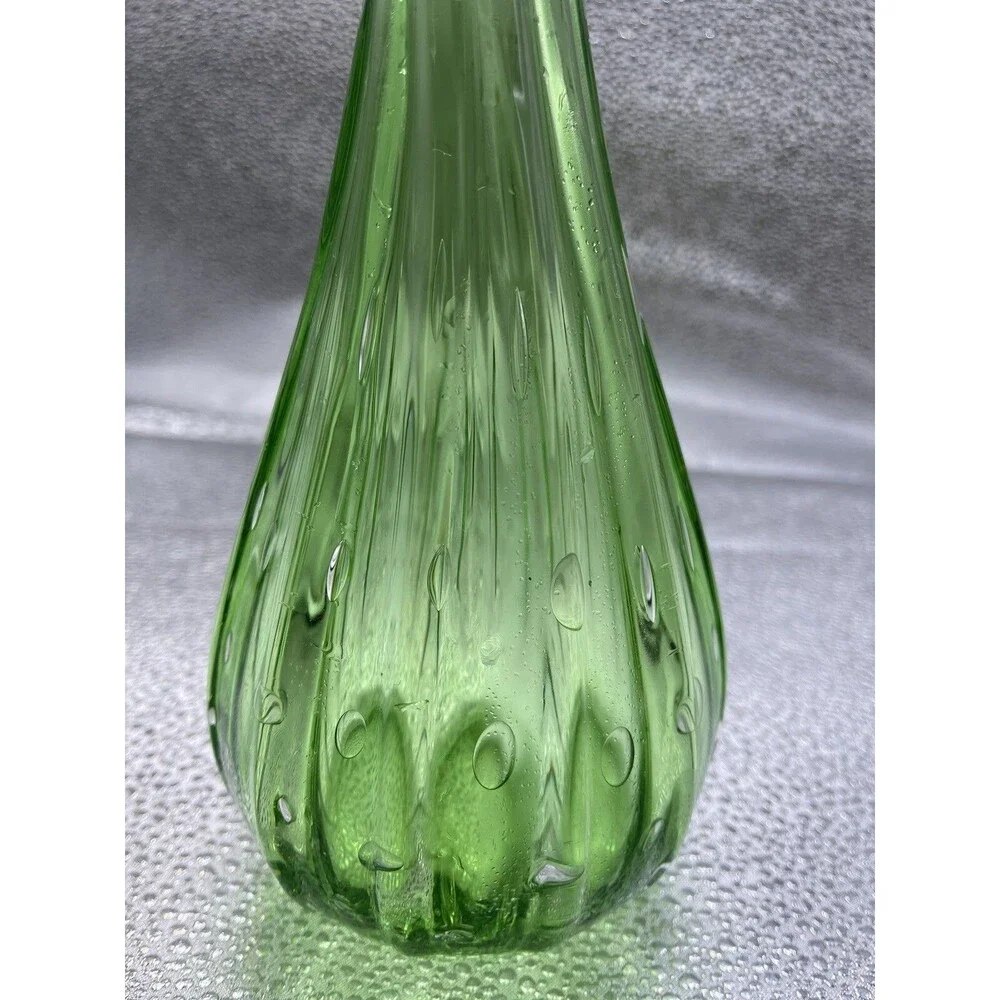 Vintage Hand Blown Murano Green Glass 12